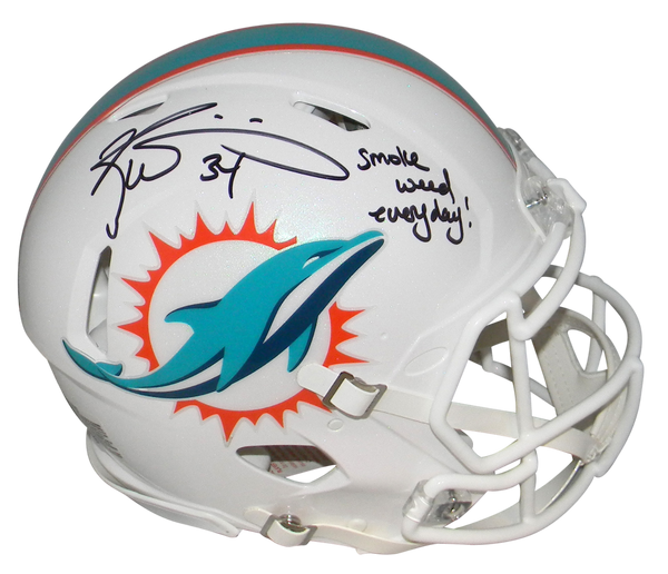 RICKY WILLIAMS SIGNED MIAMI DOLPHINS AUTHENTIC SPEED HELMET SMOKE WEED EVERYDAY