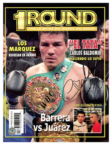 Barrera, Baldomir & Rocky Juarez Autographed Primer Round Magazine Beckett