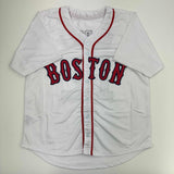 Autographed/Signed Mike Napoli Boston Red Sox White Baseball Jersey JSA COA