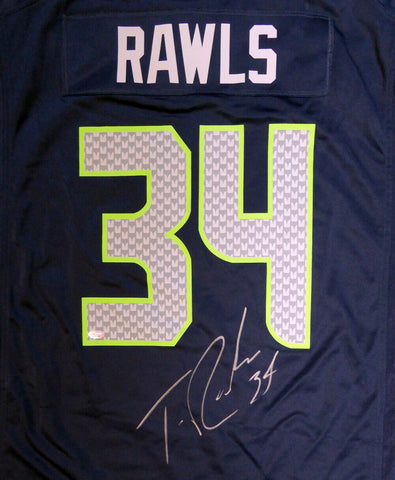 SEAHAWKS THOMAS RAWLS AUTOGRAPHED BLUE NIKE JERSEY SIZE XXL MCS HOLO 105072