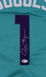 Muggsy Bogues Signed Hornets Jersey (Beckett COA) Charlotte's 1987 1st Round Pck