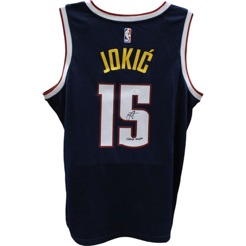 Nikola Jokic Signed Denver Nuggets Nike Navy Jersey MVP JSA 46318