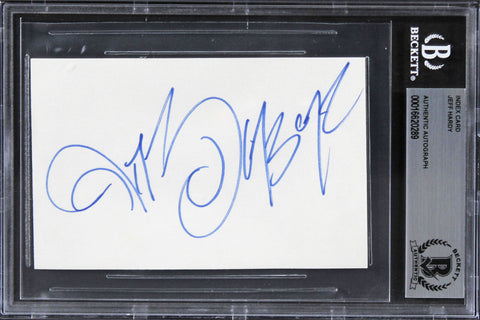 Jeff Hardy WWE Authentic Signed 3x5 Index Card Autographed BAS Slabbed