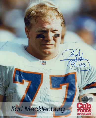 Karl Mecklenburg Signed Denver Broncos 8x10 Photo Cub Foods BAS 45155