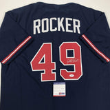 Autographed/Signed John Rocker Atlanta Blue Baseball Jersey PSA/DNA COA