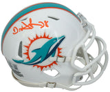 De'Von Achane Autographed Miami Dolphins Mini Speed Helmet Beckett