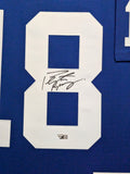 FRAMED IN SUEDE INDIANAPOLIS COLTS PEYTON MANNING SIGNED JERSEY FANATICS HOLO