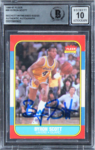 Lakers Byron Scott Authentic Signed 1986 Fleer #9 Card Auto Gem 10! BAS Slabbed