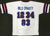 BILLS TEAM GREATS AUTOGRAPHED WHITE JERSEY 3 SIGS KELLEY THOMAS BECKETT 191973