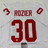 Autographed/Signed Mike Rozier Nebraska White College Football Jersey JSA COA