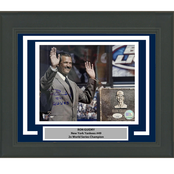 Framed Autographed/Signed Ron Guidry New York Yankees 8x10 Photo JSA COA