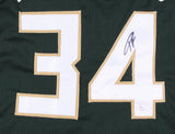 Giannis Antetokounmpo Milwaukee Bucks signed Jersey /6xNBA All Star (JSA COA)