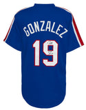 Juan Gonzalez Signed Blue T/B Custom Baseball Jersey w/2x AL MVP -(SCHWARTZ COA)