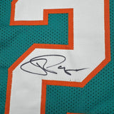 Framed Autographed/Signed Jordan Poyer 35x39 Miami Teal Jersey Beckett BAS COA