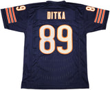 CHICAGO BEARS MIKE DITKA AUTOGRAPHED BLUE JERSEY BECKETT BAS QR STOCK #234689