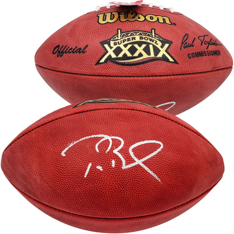 Tom Brady Autographed NFL Leather SB XXXIX Logo Football Fanatics AA0104080