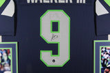 KENNETH WALKER (Seahawks blue SKYLINE) Signed Autographed Framed Jersey Beckett