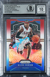 76ers Allen Iverson Signed 2019 Panini Prizm RW&B #6 Card Auto 10! BAS Slabbed