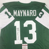 Autographed/Signed Don Maynard HOF 87 New York Green Football Jersey JSA COA