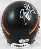 Deion Sanders Signed Florida State Black Schutt Mini Helmet w/Primetime-BAW Holo