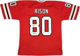 ATLANTA FALCONS ANDRE RISON AUTOGRAPHED RED JERSEY "BAD MOON" JSA STOCK #233670