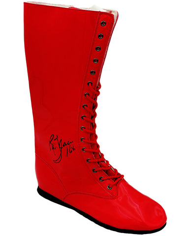 RIC FLAIR AUTOGRAPHED SIGNED RED RIGHT FOOTED BOOT WWE "16X" JSA STOCK #228116