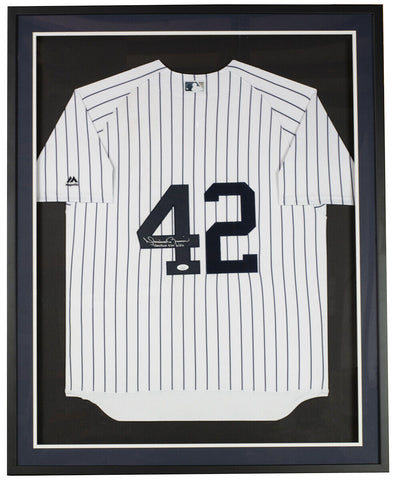 Mariano Rivera Signed Framed 36x42 Yankees Flexbase Jersey Yankee For Life JSA