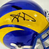 Autographed/Signed Aaron Donald Rams Full Size F/S Football Helmet Beckett COA