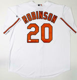 Frank Robinson Autographed Orioles White Majestic Jersey w/ HOF - JSA W Auth