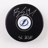 Barclay Goodrow Signed Tampa Bay Lightning Logo Puck Inscribed "SC 20,21" (COJO)