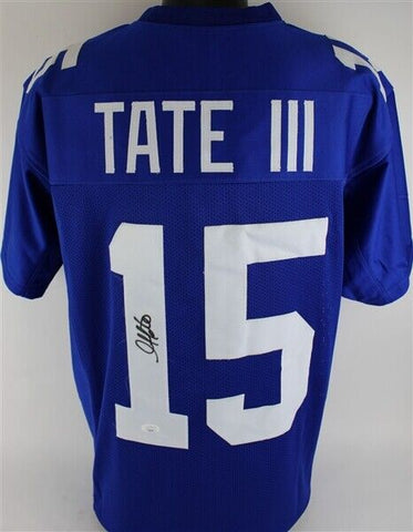 Golden Tate Signed New York Giants Blue Jersey (JSA COA)Notre Dame Wide Receiver