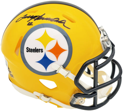 TERRY BRADSHAW AUTOGRAPHED STEELERS YELLOW SPEED MINI HELMET BECKETT 230229