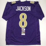 Autographed/Signed Lamar Jackson Baltimore Color Rush Football Jersey JSA COA