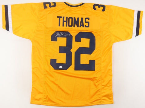 Anthony Thomas Signed Michigan Wolverines Yellow Throwback Jersey (JSA COA) R.B.