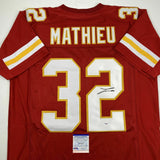 Tyrann Mathieu Autographed Kansas City Red Pro Style Jersey- PSA/DNA Authenticated