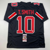 Autographed/Signed Troy Smith Heisman 06 Ohio State Black College Jersey JSA COA