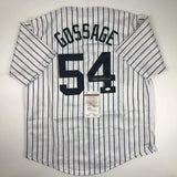 Autographed/Signed Goose Gossage New York Pinstripe Baseball Jersey JSA COA