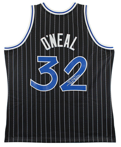 Magic Shaquille O'Neal Signed Black M&N 1994-95 HWC Swingman Jersey BAS Witness