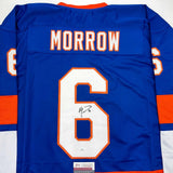 Autographed/Signed Ken Morrow New York Blue Hockey Jersey JSA COA