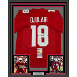 Framed Autographed/Signed B.J. BJ Ojulari 35x39 Arizona Red Jersey JSA COA