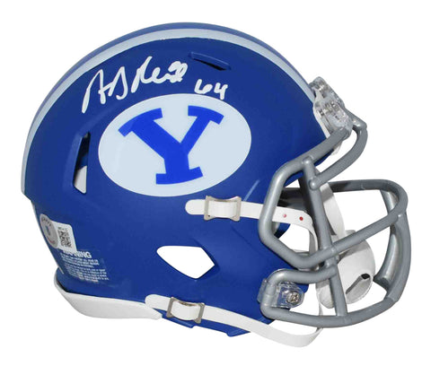 ANDY REID AUTOGRAPHED SIGNED BYU COUGARS BLUE SPEED MINI HELMET BECKETT