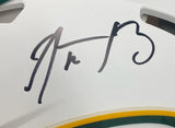 AARON RODGERS Autographed Packers White Matte Authentic Speed Helmet FANATICS