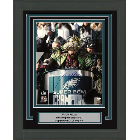 Framed Autographed/Signed Jason Kelce Super Bowl Eagles 16x20 Photo JSA COA