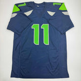 Autographed/Signed Jaxon Smith-Njigba Seattle Blue Football Jersey Beckett COA