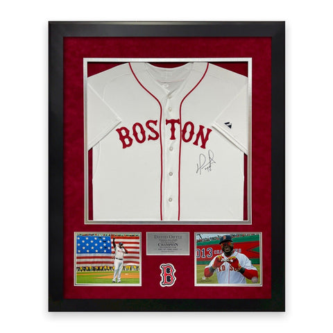 David Ortiz Signed Autographed Jersey w/ HOF 22 Inscription Framed To 32x40 JSA