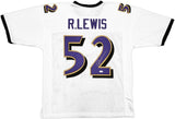 BALTIMORE RAVENS RAY LEWIS AUTOGRAPHED WHITE FOOTBALL JERSEY JSA STOCK #228092