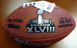 RICHARD SHERMAN AUTOGRAPHED SUPER BOWL LEATHER FOOTBALL SEAHAWKS RS HOLO 72434