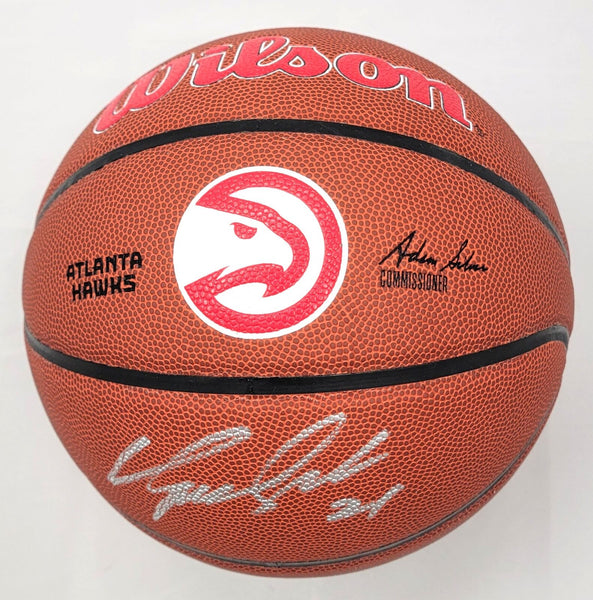 Dominique Wilkins Signed Atlanta Hawks Wilson Logo NBA Basketball Beckett