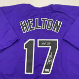 Autographed/Signed Todd Helton HOF 24 Colorado Purple Jersey Tristar COA