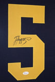 Jabrill Peppers Signed Michigan Wolverines 35x43 Framed Jersey (JSA) Patriots DB